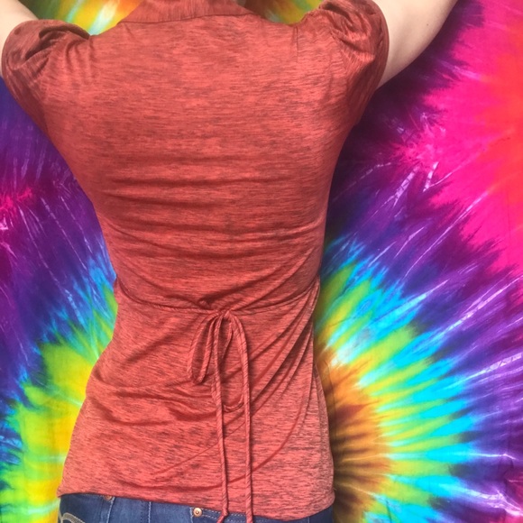 Soft Ruffled Orange Top - Picture 2 of 5